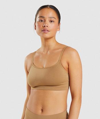 Bralette Gymshark Seamless Scoop Neck Mujer Marrones Claro | CO 2962CTV